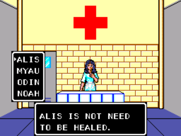 Alis is not need to be healed.