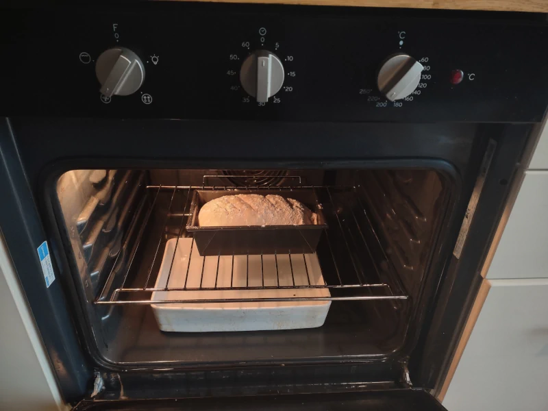 Bread in oven