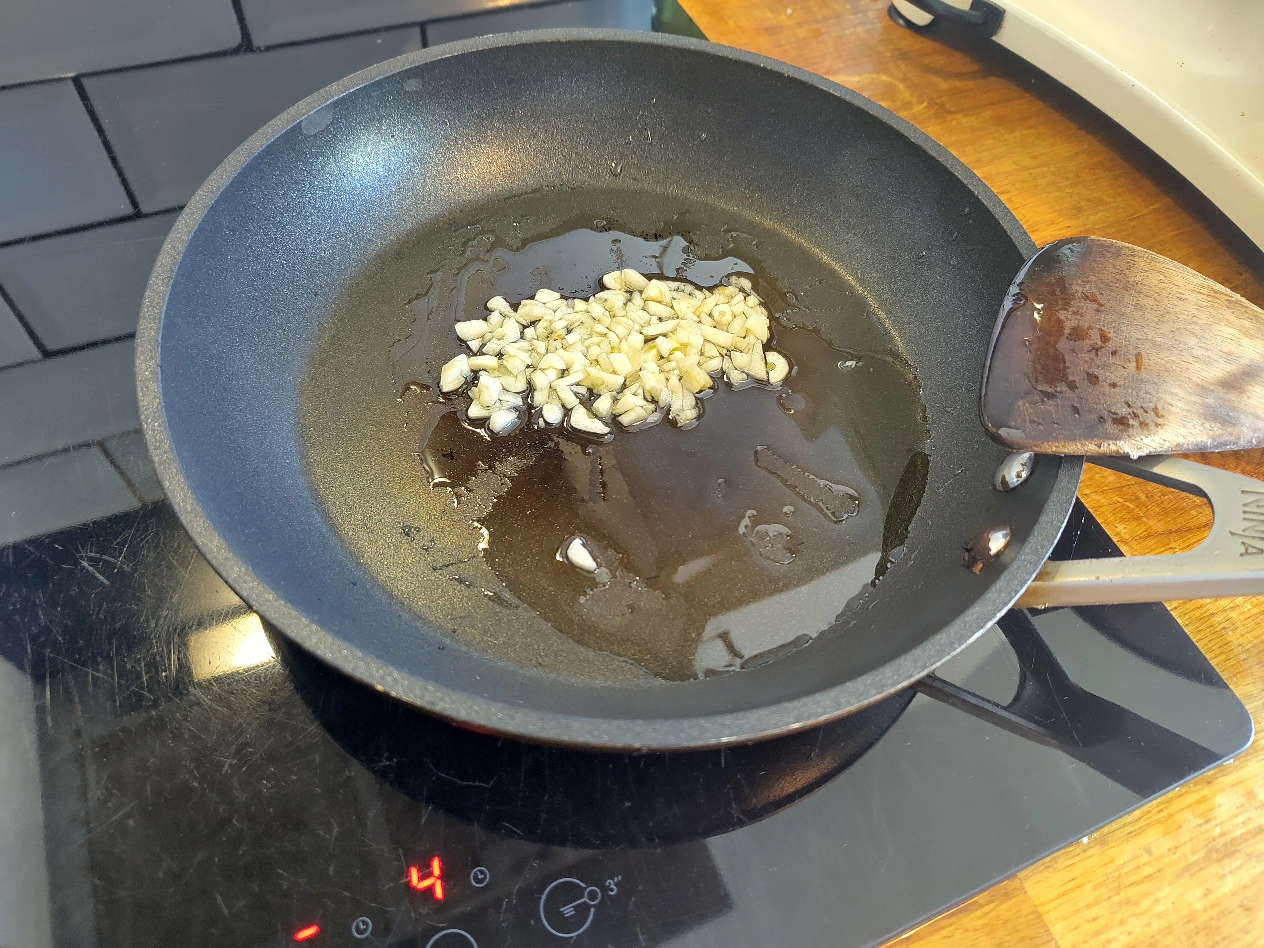 Cook the garlic