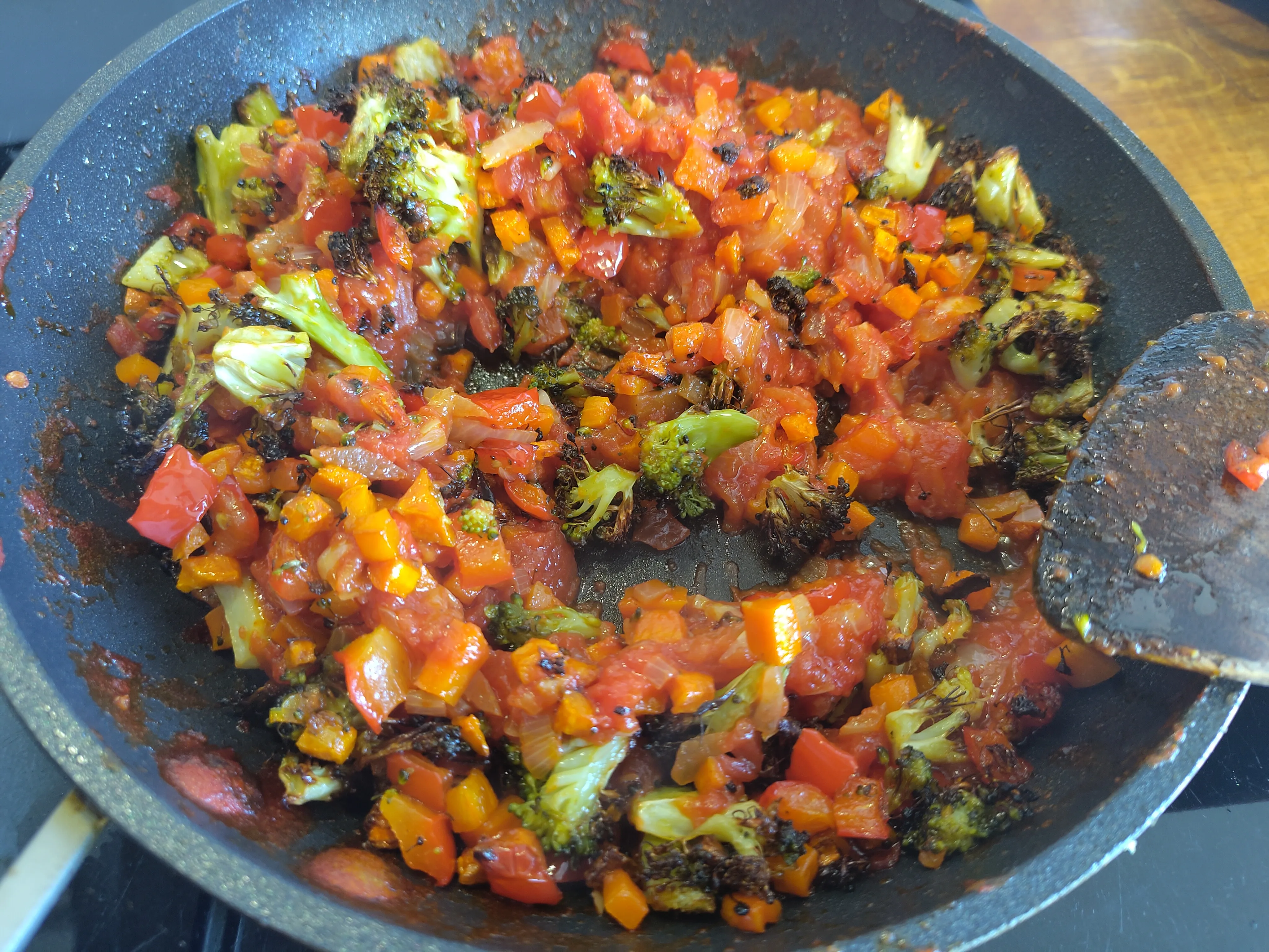 Mix in the vegetables