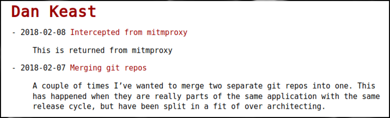 mitmproxy result